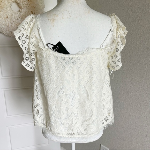 New Anthro Greylin Cassis Lace Top Ivory XS - Picture 10 of 14